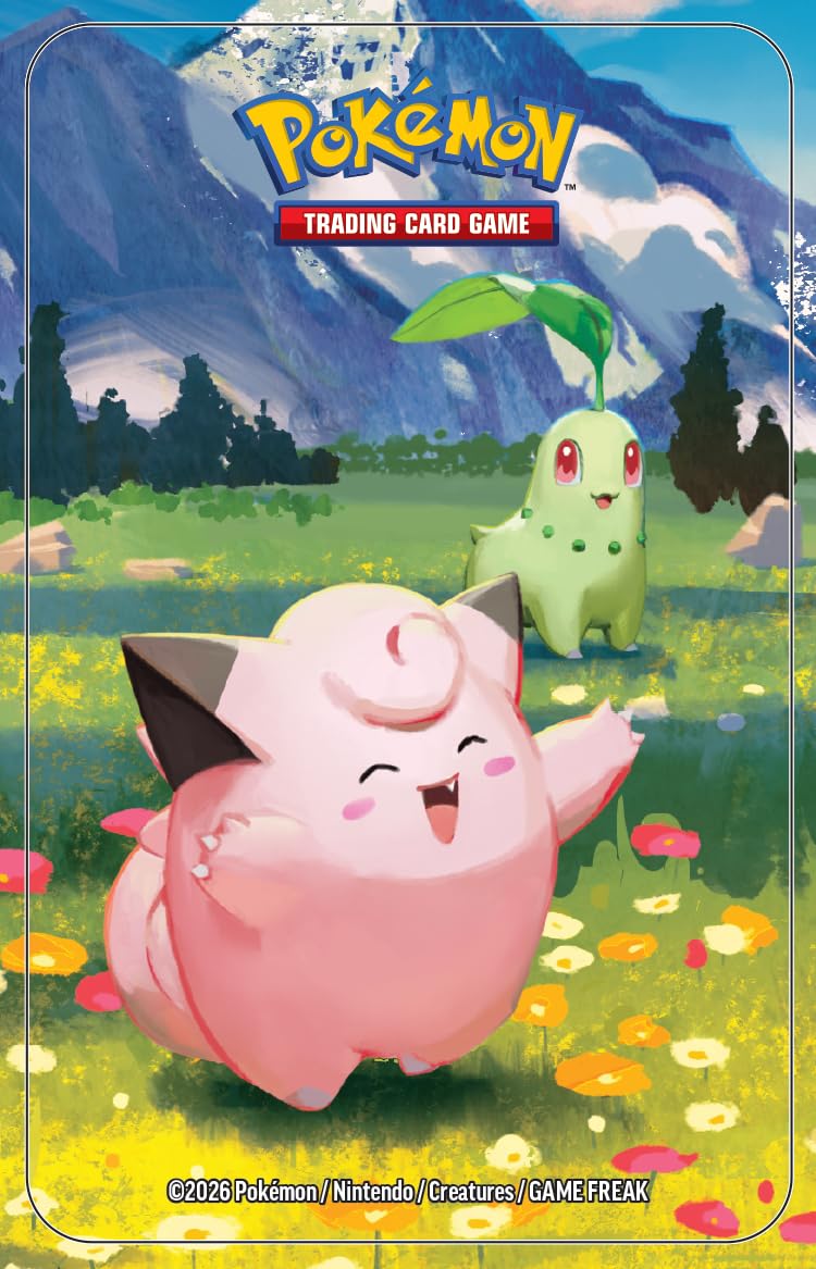 Pokemon TCG: Mega Evolution-Ascended Heroes Mini Tin: Clefairy & Chikorita (1 Sticker Sheet, a Pokémon Art Card & 2 Booster Packs)