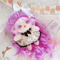 niannyyhouse 20cm Plush Doll Purple Wave Roll Hair Girl Humanoid Stuffed Body Wearable Clothing Dress Up Gifts (3-with Skeleton)