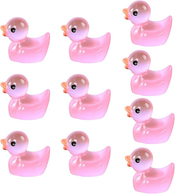 PurYupearl 10Pcs Miniature Animal Figures, Miniature Duck Tiny Animal Figurine Mini Ornament Kits for Present for Home Decoration?Dollhouse