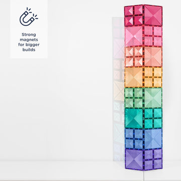CONNETIX Magnetic Tiles Pastel Square Pack, 40 Pieces