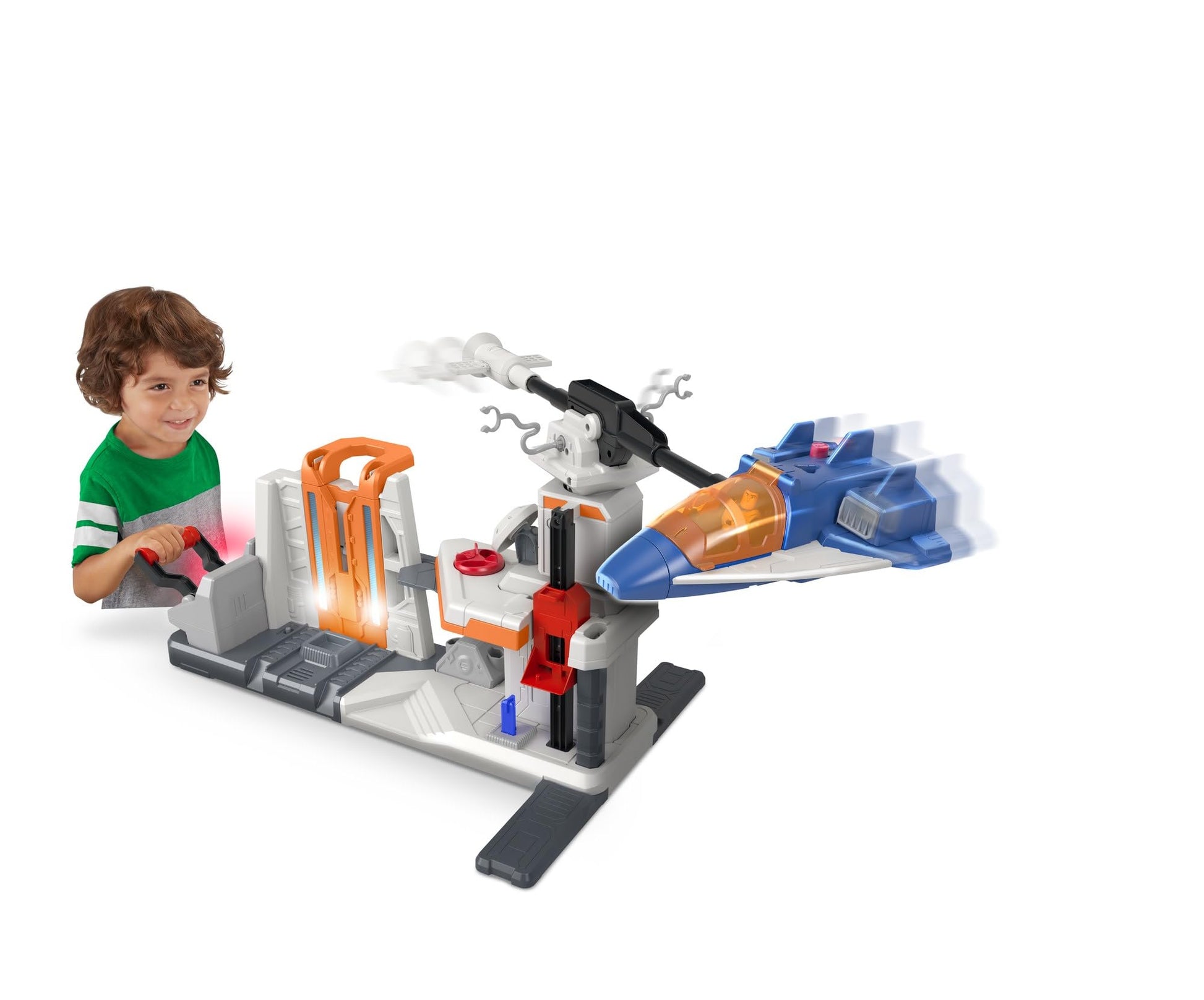 Disney and Pixar Lightyear Playset, Imaginext Lift & Launch Star Command with Buzz Lightyear Figure, Lights & Sounds for Ages 3-8 Years