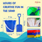 Playbees 24-Piece Beach Bucket and Shovel Set for Kids, Includes 12 Colorful 7-Inch Sand Pails and 12 Matching 7.5-Inch Shovels, Sandbox Toys