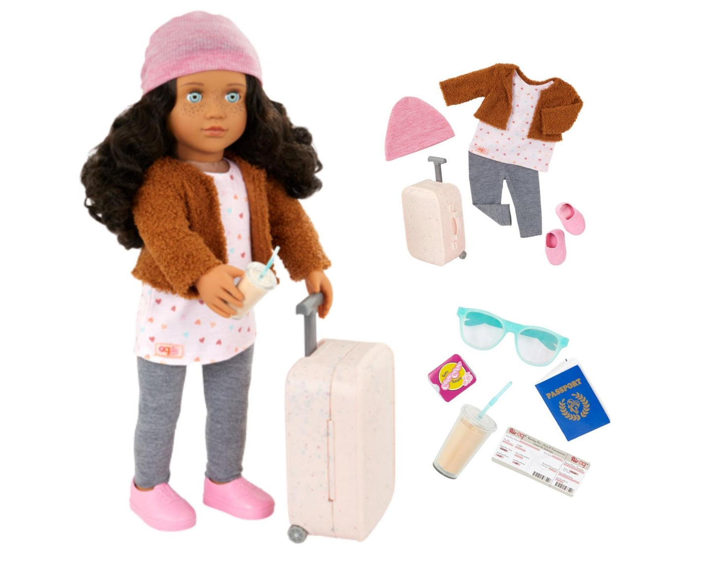 Our Generation Doll OG Deluxe - Lisandra The Traveler - 18 Inch Travel Doll with Rolling Luggage