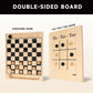 GSE Games & Sports Expert 2-in-1 Reversible Natural Wood Checkers and Tic-Tac-Toe Board Combo Set with Game Pieces, Family Game for Kids & Adults