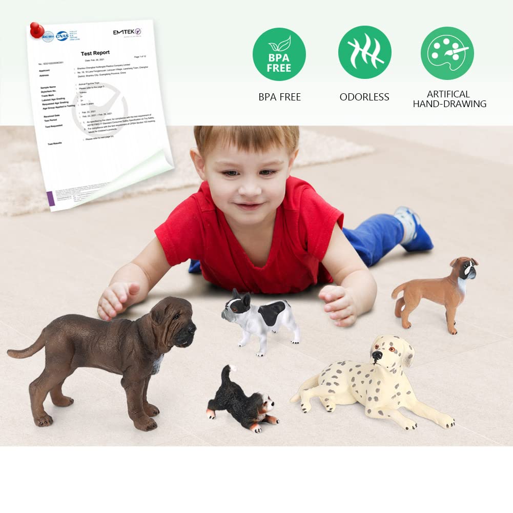 Volnau Dog Figurines Animal Toys 9PCS Mini Puppy Figures for Kids Toddlers Decorations Preschool Educational Cake Topper Set