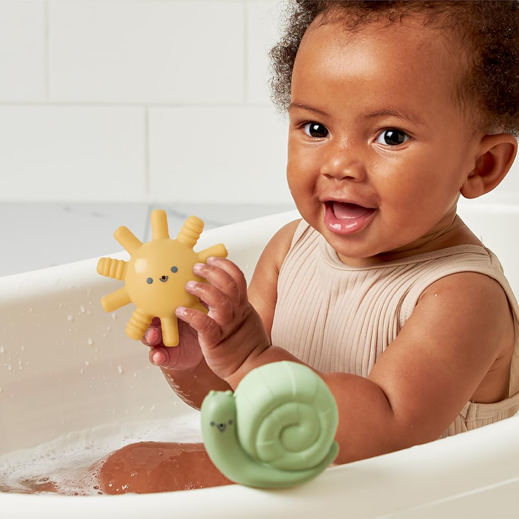 Itzy Ritzy Water-Squirting Sensory Bath Toys - Soft, Textured & Easy to Squeeze for Babies & Toddlers - Characters for Fun & Motor Skill Development