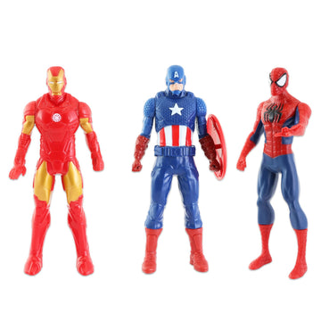 Avengers Action Figure Set - 3 Pack Bundle of Marvel Action Figures: Iron Man, Spiderman & Captain America, Stickers, More | Avengers Figurines Set