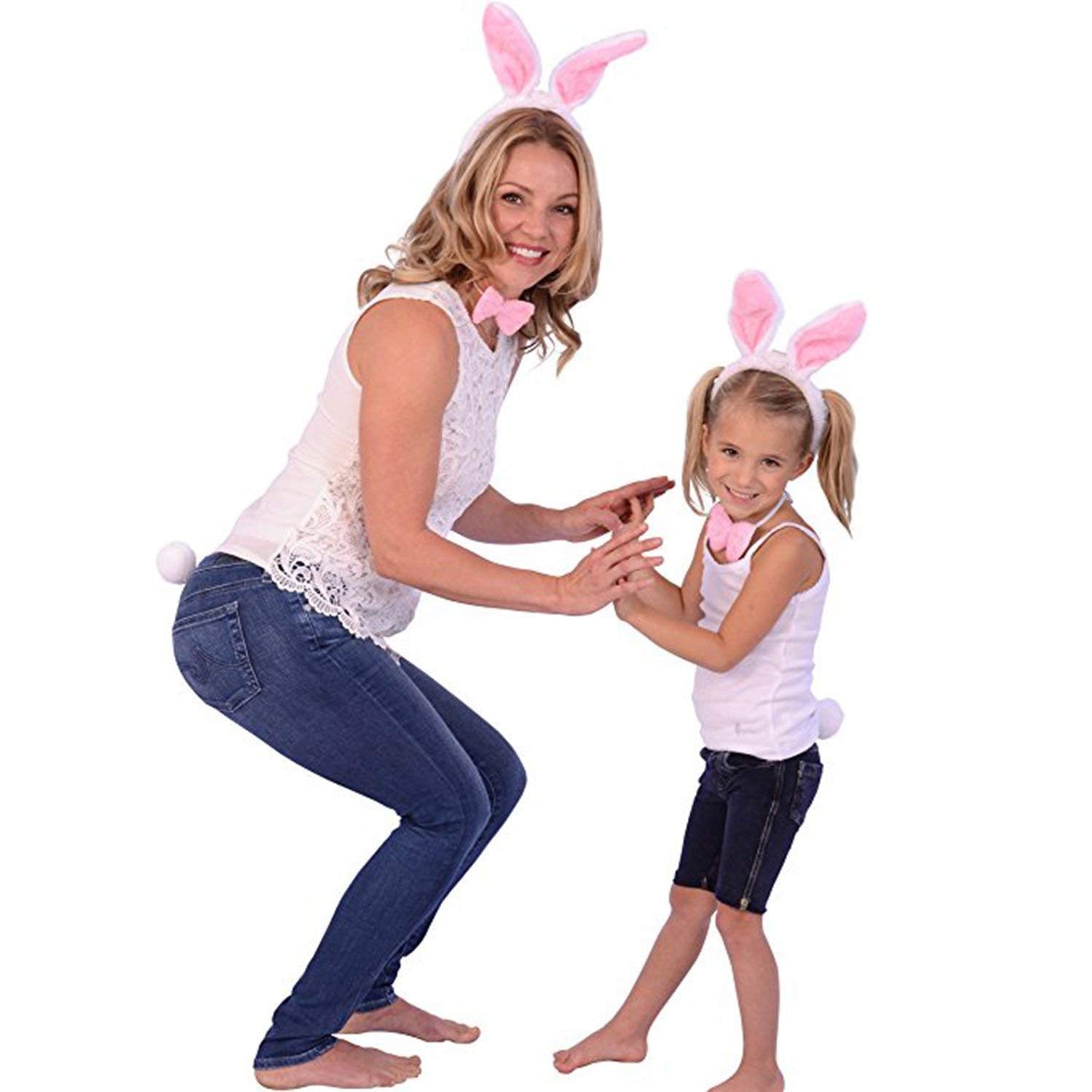 Jashem Plush Bunny Ears Hairbands 6 Pieces Cute Bunny Ears Headband Rabbit Ear Bunny Costume for Easter