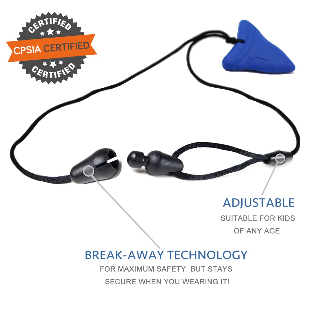 Xtra Tough (XT) Shark Tooth Sensory Chew Necklace (6 Pack) - Chewing Necklace Chew Toys for Kids, Boys or Girls - Designed for Autism Aggressive