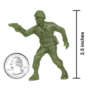 BMC Classic OD Green Plastic Army Men - 40pc WW2 Soldier Figures - Made in USA