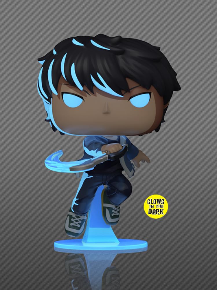 Epic Collectibles Pop Anime: Solo Leveling - Sung Jinwoo Glows in the Dark (Chase Variant) Vinyl Figure Bundled with Box Protector Compatible for