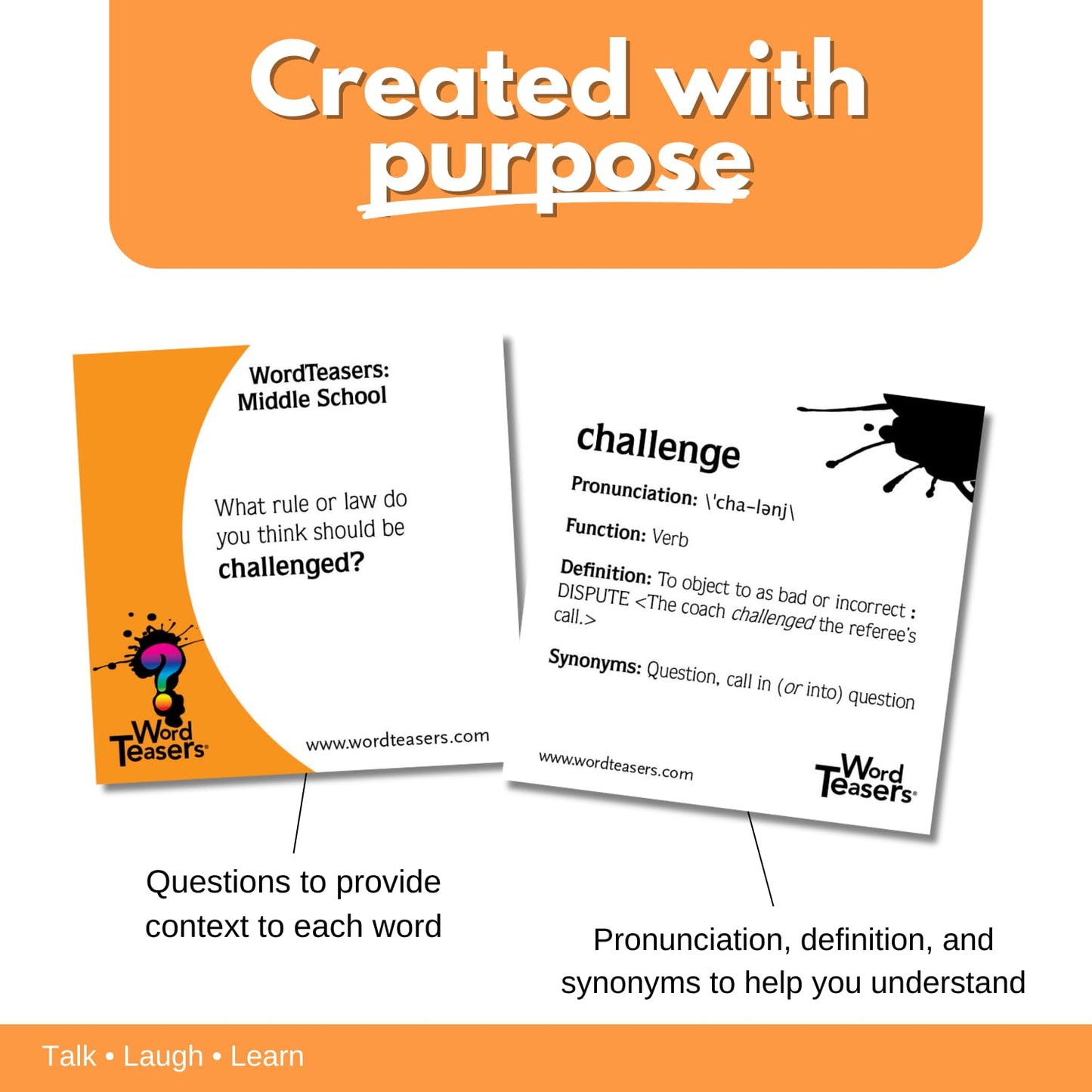 ? WORD TEASERS Middle School - Vocabulary Game for Kids 10-13 - Fun Family Conversation Starters - Reading Games for Middle School - 150 Vocabulary