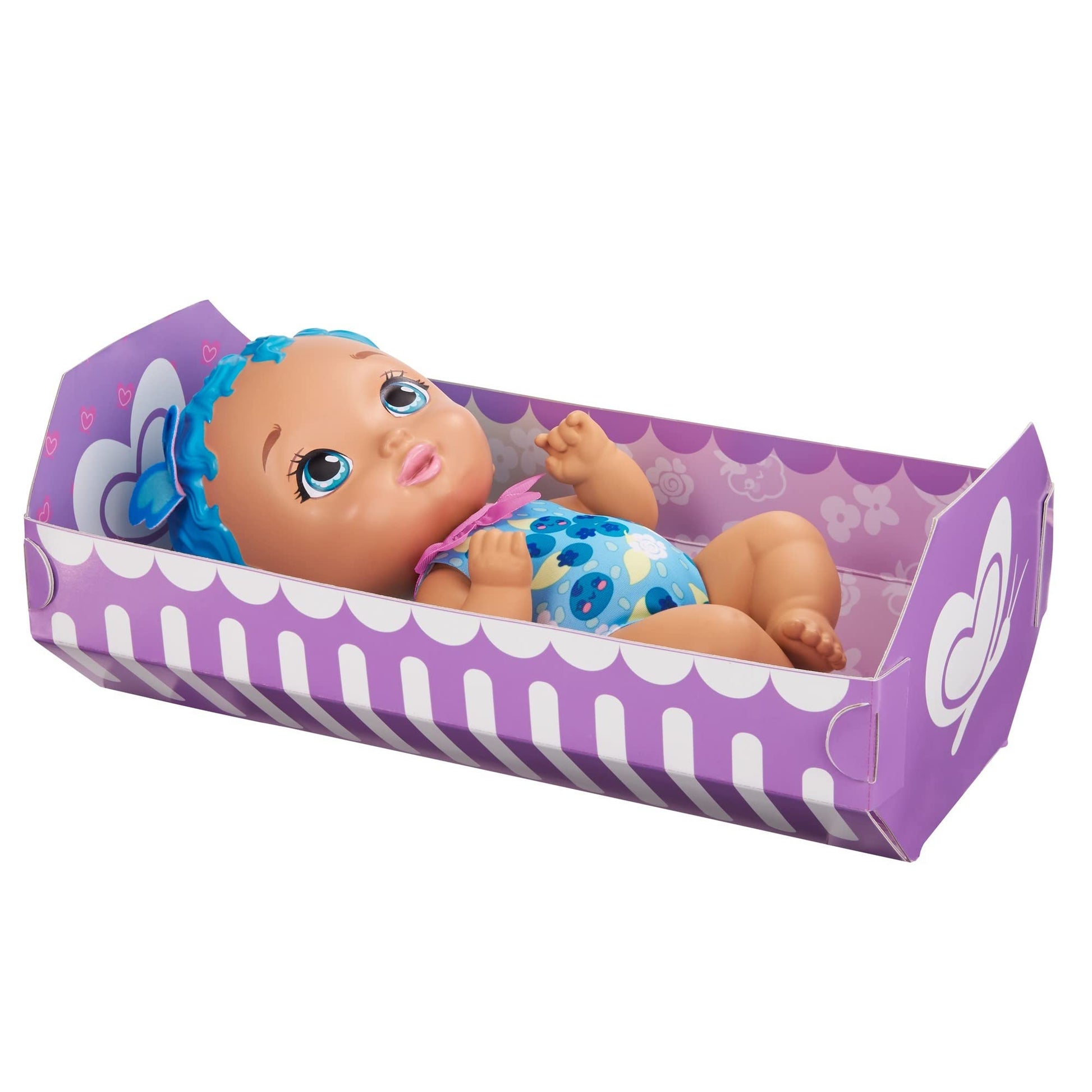 My Garden Baby GYP01 Berry Hungry Baby Butterfly Doll (30-cm / 12-in), Blueberry-Scented with Color-Change Spoon & Cup, for Kids Ages 2Y+, Multicolor