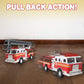 ArtCreativity 5.5 Inch Fire Truck Toys - Set of 2 - Pull Back Firetruck Toys 3-5 Years Old Boys and Girls - Includes Metal Ladder Truck and Fire