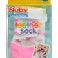 Nuby Soothing Teether Sock, Pink Hearts, 5"