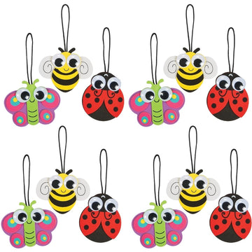 Fun Express Spring Big Eye Bug Ornament Craft Kit - Makes 12 - Craft Kits - VBS Vacation Bible School Supplies/Decor