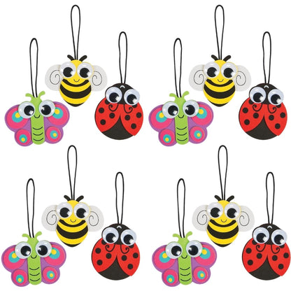 Fun Express Spring Big Eye Bug Ornament Craft Kit - Makes 12 - Craft Kits - VBS Vacation Bible School Supplies/Decor