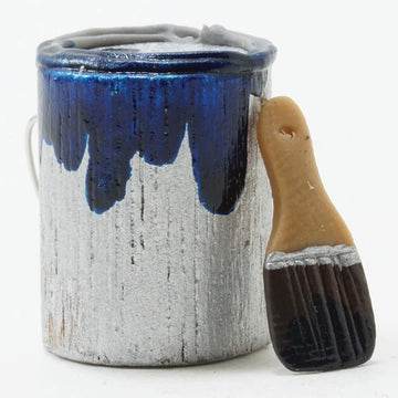 International Miniatures by Classics Dollhouse Miniature Paint Can and Brush Set, Blue Paint