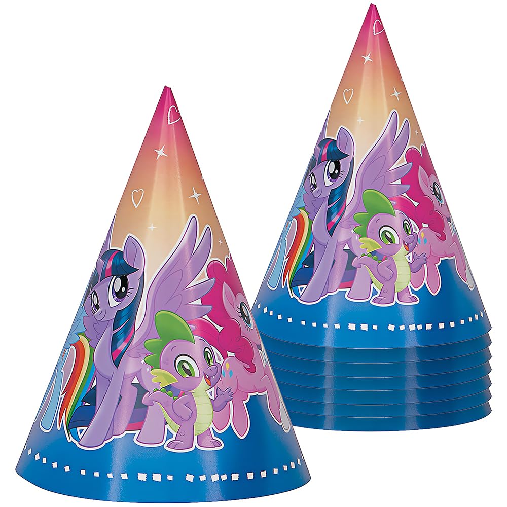 My Little Pony Party Cone Hats - One Size, 8 Pcs