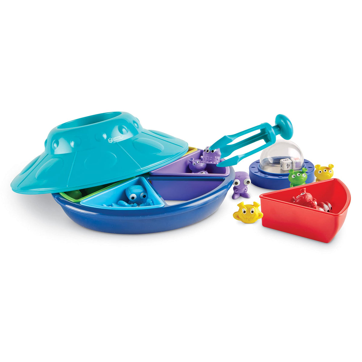Learning Resources Oodles of Aliens Sorting Saucer - Board Stacking Games, Fine and Gross Motor Skills, Montessori Sensory Toys, Counting