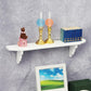 2Pcs White Dollhouse Wall Shelf, Doll House Storage Wall Shelf for Kitchen Scene Dollhouse Décor Accessories, 1:12 Scale Miniature Accessories