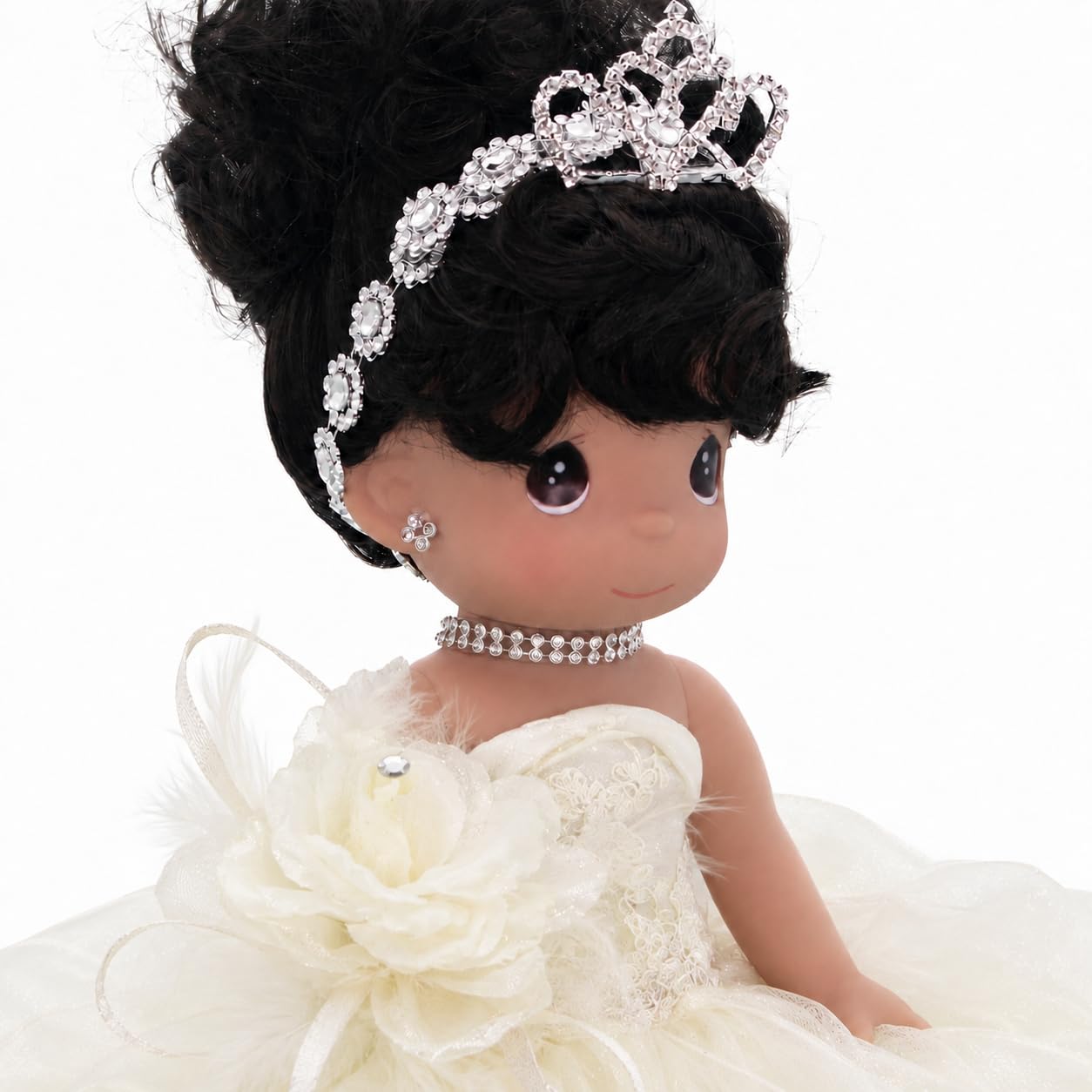 KINNEX COLLECTIONS SINCE 1997 17" Quinceañera Centerpiece Doll - Ruffled Gown, Mis Quince Años Table Decoration & Keepsake ARC8421-2R (Ivory)