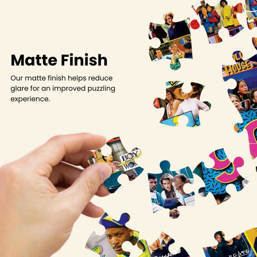 MasterPieces - 1000 Piece Jigsaw Puzzle, Nostalgic 60’s TV Shows Collage, Retro Entertainment Fun for Adults, Family, Kids, Non-Glare Finish, 19.25" x