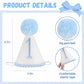 Kaniwati Baby 1st Birthday Party Crown, Pink 1st Birthday Embroidered Party Hat, Blue One Party Hat For Boys/Girls (BULE-1ST-CXMZ)