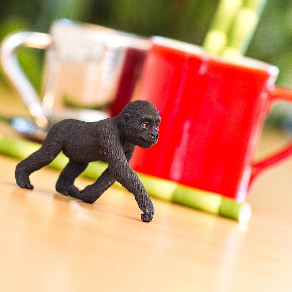 Safari Ltd. Lowland Gorilla Baby Figurine - Lifelike 3.3" Wildlife Figure - Educational Toy for Boys, Girls, and Kids Ages 3+