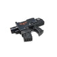 Sci-Fi Inspired Foam Blaster Prop, 11.75” Futuristic Display & Costume Accessory with Copper Emblem, Black/Dark Blue Finish
