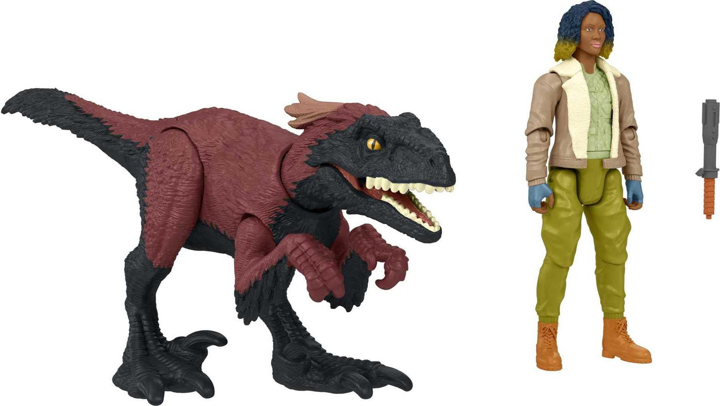 Jurassic World Dominion Kayla Watts and Pyroraptor Human and Dino Pack with 2 Action Figures and Accessory, Toy Gift Set and Collectible