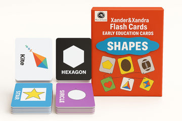 Shapes Flash Cards - Durable, Waterproof & Tear-Resistant Learning Cards for Toddlers & Preschool Kids - Double-Sided