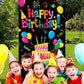 GYA Colorful Kids Birthday Party Door Banner Children Newborn Baby Shower Happy Birthday Background Balloons Candy Bar Gifts Backdrops Kids