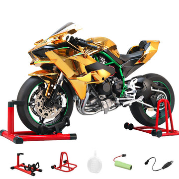 Wooptoothy 1/6 Scale Alloy Dynamic Motorcycle Model with Ignition System and Smoke Spray, Diecast Racing Motorbike Gift for Collectors & Motorcycle