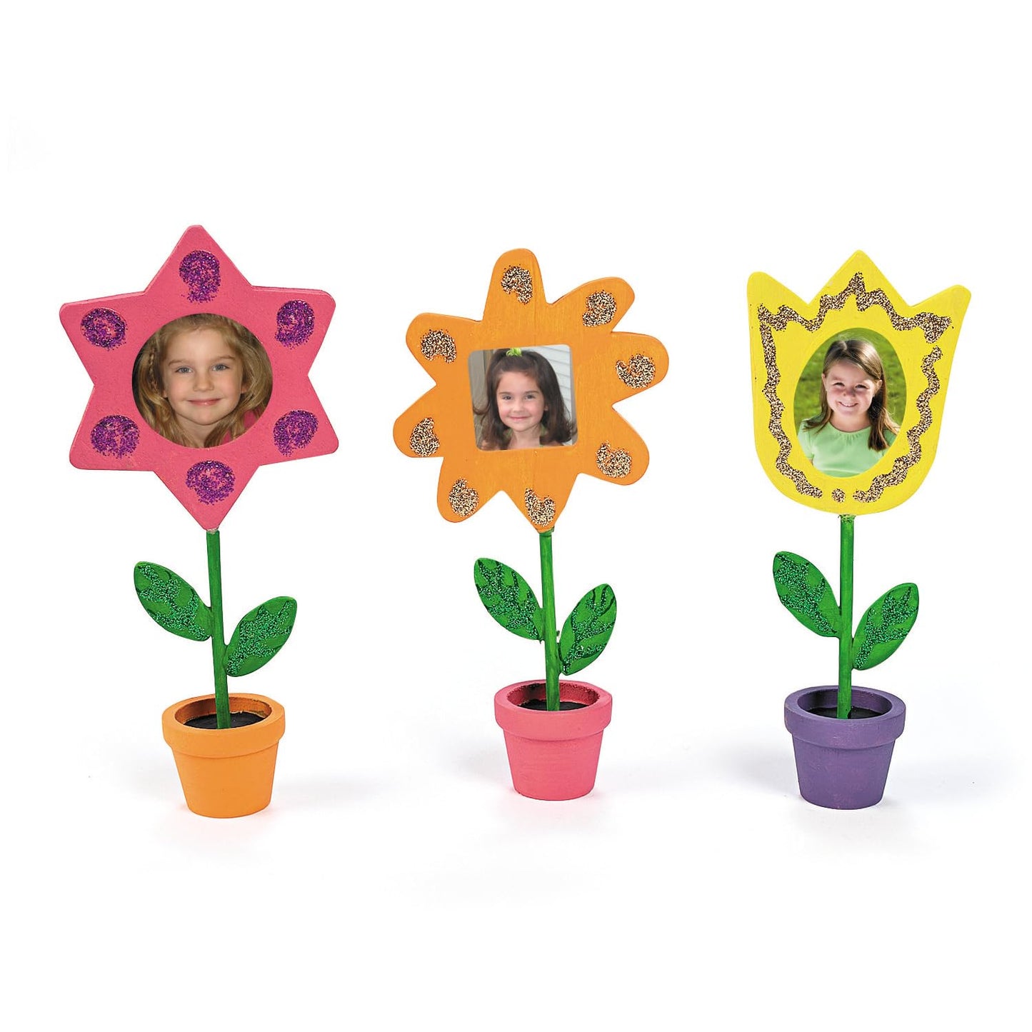Fun Express DIY Paintable Wood Flower Picture Frames 12 Pack - Wooden Flowers Photo Holders for Spring Crafts, Mother's Day & Kids Art Projects |