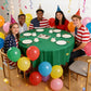 MEILINJIAN 12Pcs Red Green Yellow Black Tablecloth Plastic,Disposable Black History Month Table Cloth Round Table Cover for Party Decoration 84Inch