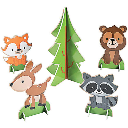 Fun Express - Woodland Party Centerpiece (5pc) for Birthday - Party Decor - General Decor - Centerpieces - Birthday - 5 Pieces
