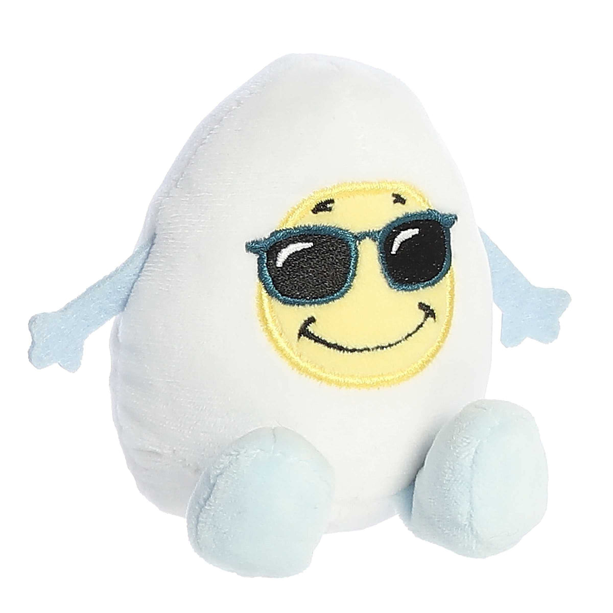 Aurora Punny Eggspressions Sunny Egg Stuffed Animal - Humorous Wordplay - Playful Expression - White 3.5 Inches