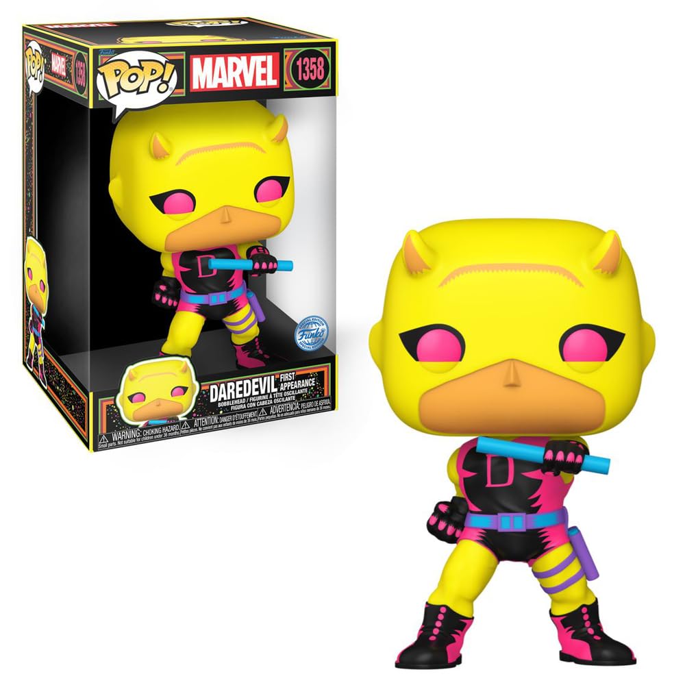 Marvel Daredevil Glow-in-The-Dark Pop! Vinyl Jumbo Figure, 10 inches (25.4 cm), Masked Vigilante