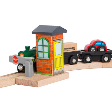 ORBRIUM Wooden Train Tracks Accessories Set Engine Stop/go Checkpoint Compatible with Thomas & Friends Wooden Railway, Brio, IKEA, Melissa & Doug STEM