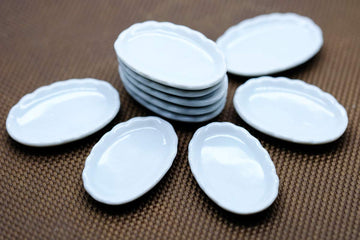 10 White Cearmic Plate Dish Bowl Dollhouse Miniatures Food Kitchen No 1 by Cool Price