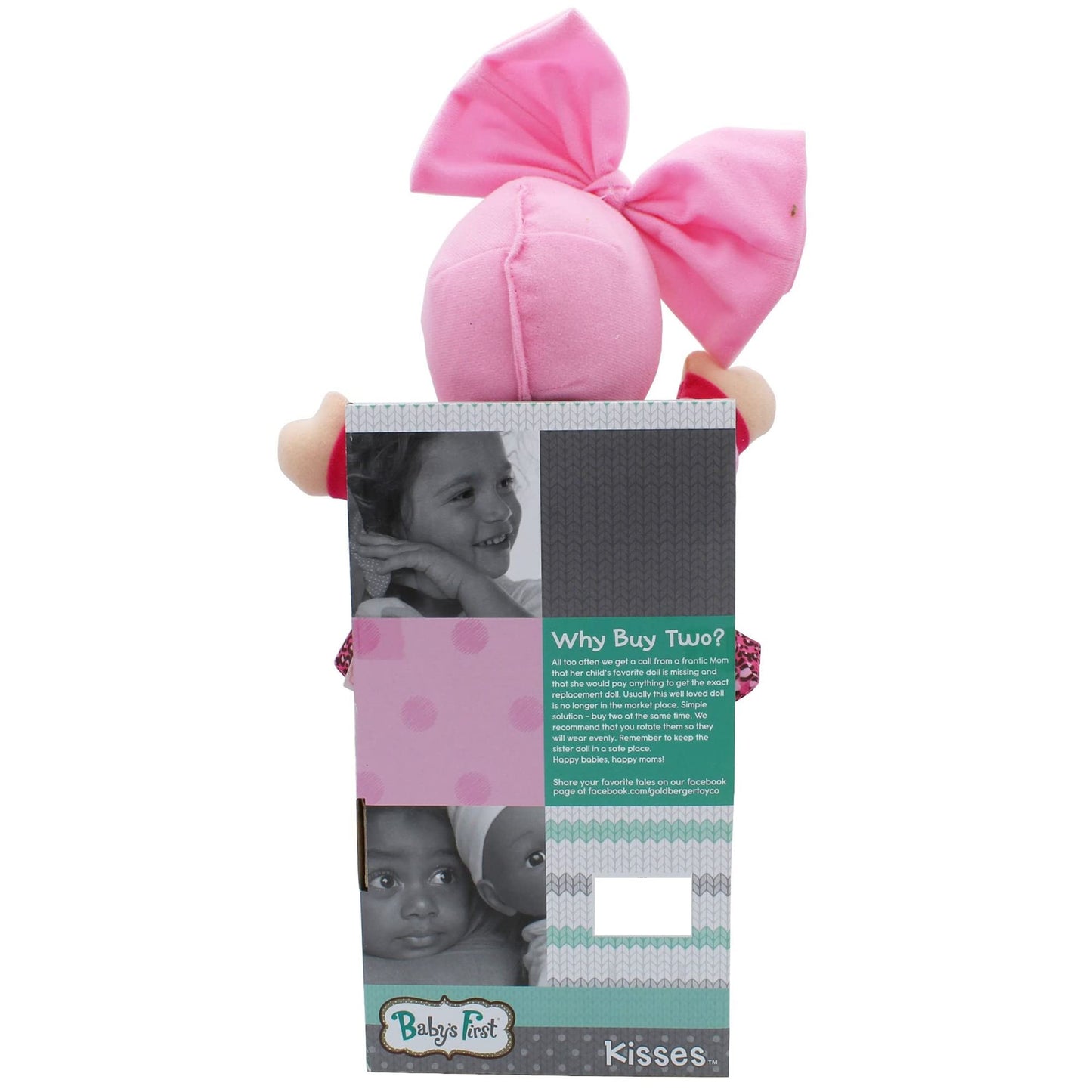 Baby's First Soft & Cuddly Baby Kisses Doll - Dressed in Print Top and Leggings - Press her Tummy for a Sweet Kisses Sounds and Says I Love You