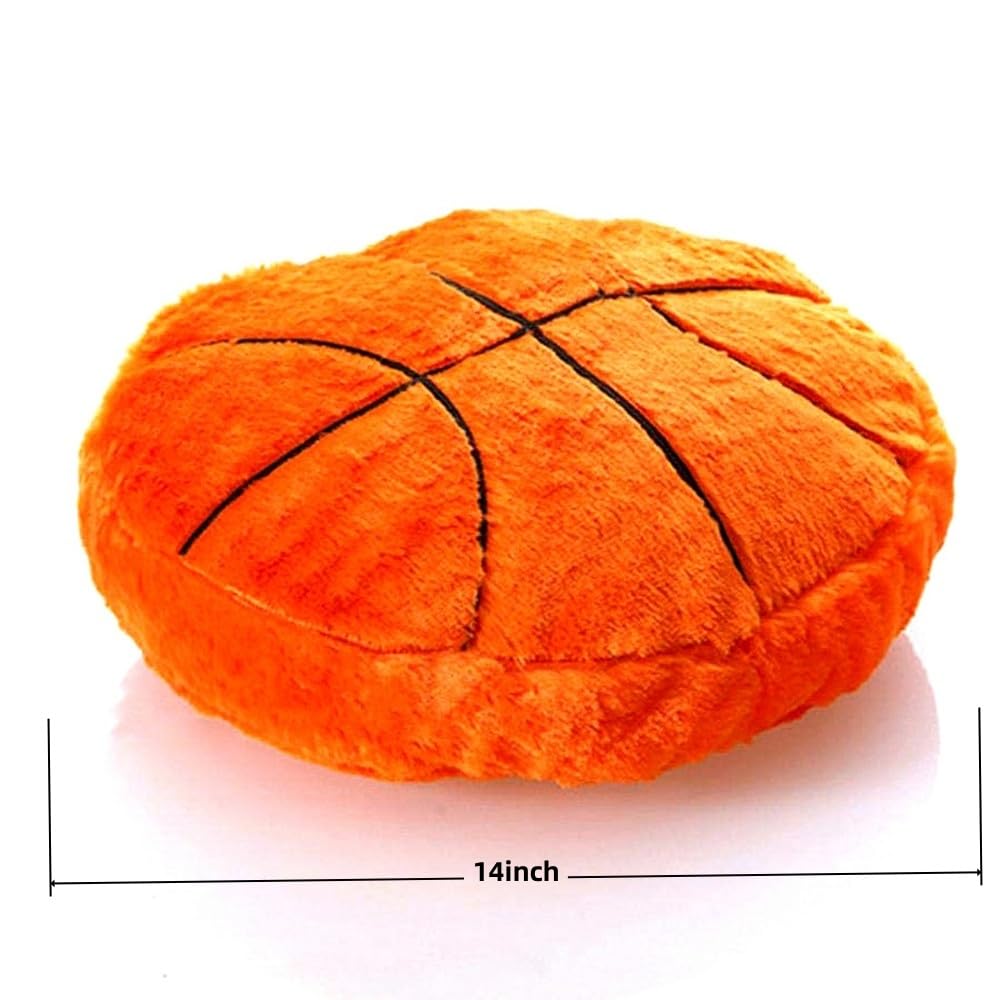 XIYUAN 14inch Basketball Sports Pillow Soft Stuffed Throw Pillow Toys Fluffy Durable Football Plush Toys Gift - for Kids Boy Girls Children Room Decor