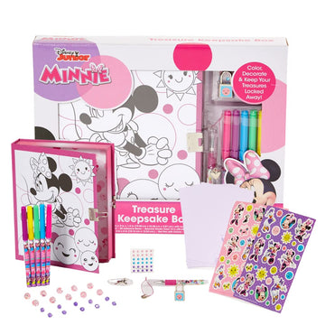 Innovative Designs Disney Minnie Mouse Keepsake Treasure Storage Box Craft Set for Girls