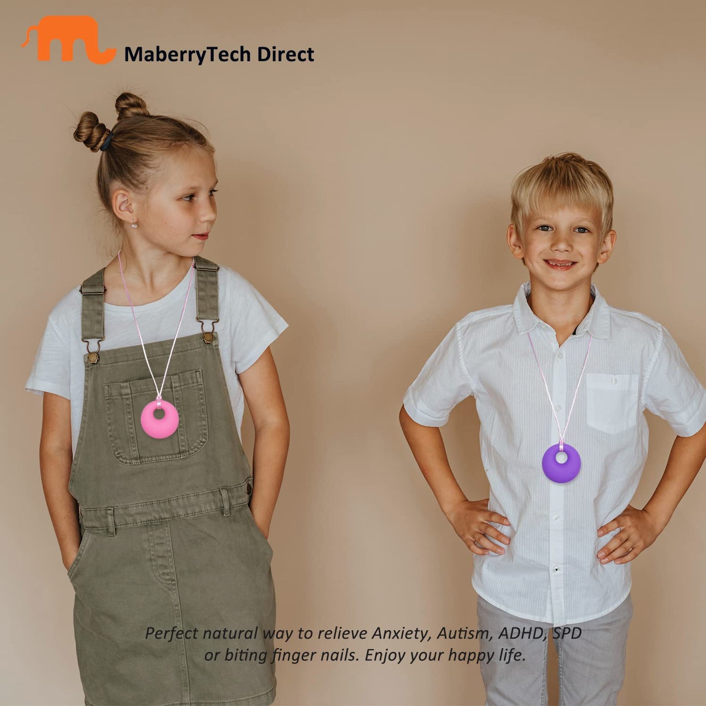 Chew Necklace for Sensory Kids Girls, Chewy Necklace Sensory Chew Toys for Adults with Autism ADHD Anxiety, Silicone Sensory Necklaces for Chewing - 3