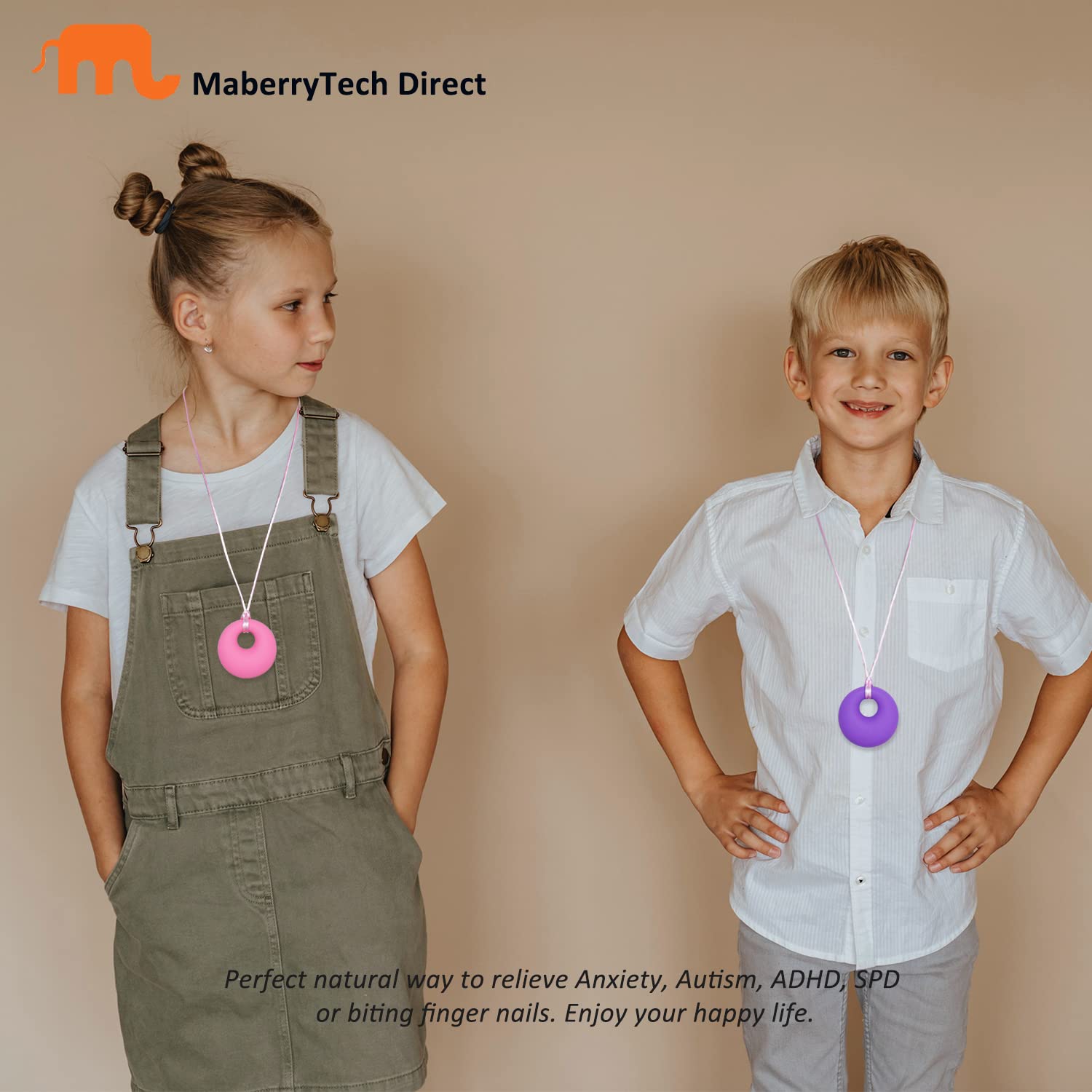 Chew Necklace for Sensory Kids Girls, Chewy Necklace Sensory Chew Toys for Adults with Autism ADHD Anxiety, Silicone Sensory Necklaces for Chewing - 3