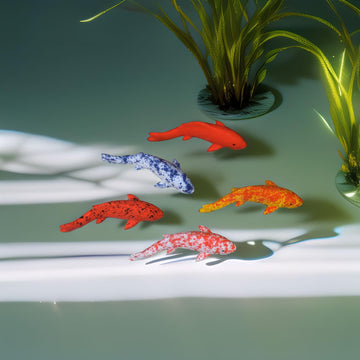 Miniature Koi Fish Set (10pcs, 5 Styles): Realistic Resin Sinking Ornamental Fish for Dollhouse Pond, Fairy Garden, Aquarium, Zen Decor, Adult