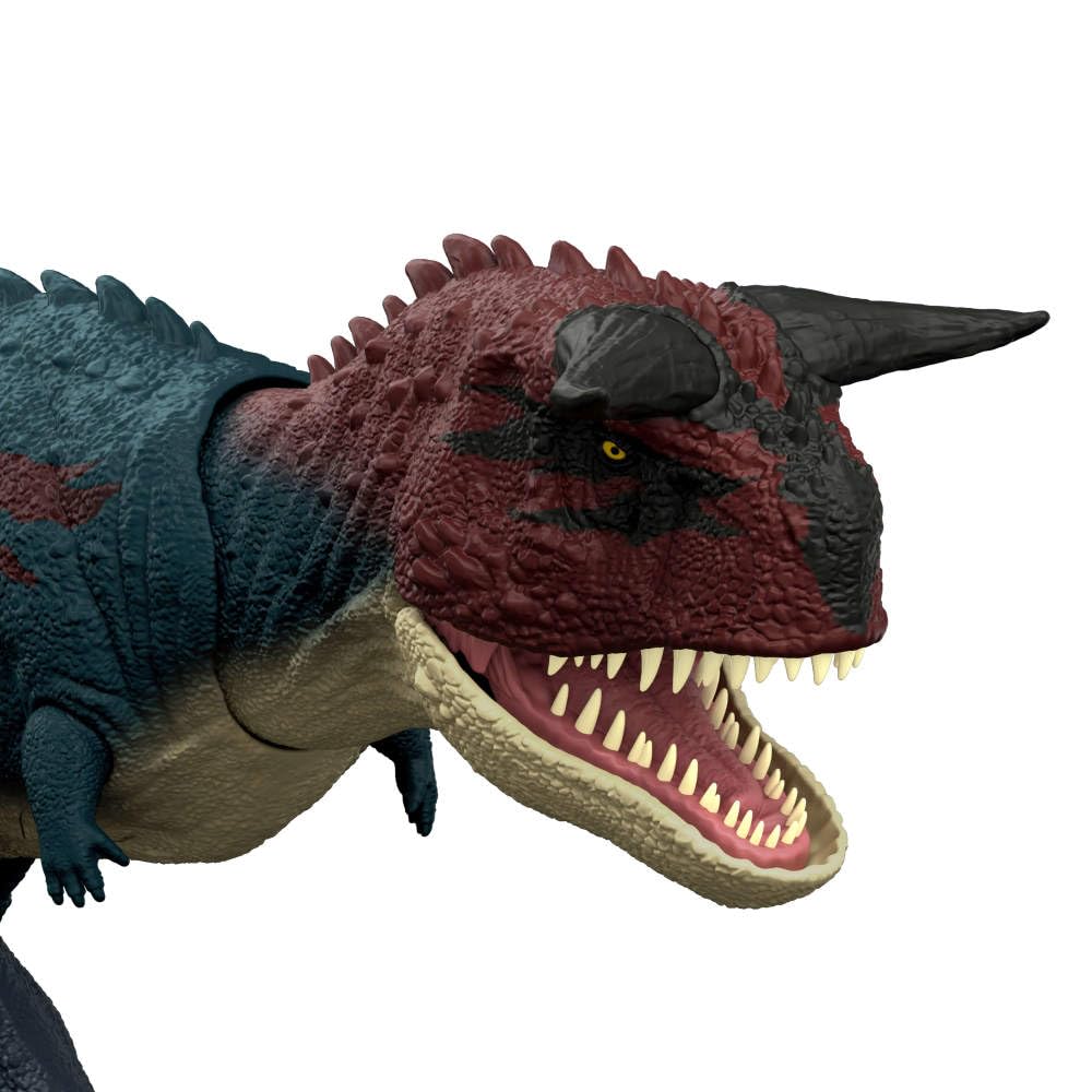 Mattel Jurassic World Dinosaur Action Figure, Running & Biting Carnotaurus with Roar Sounds, Charge N Chomp, Digital Play