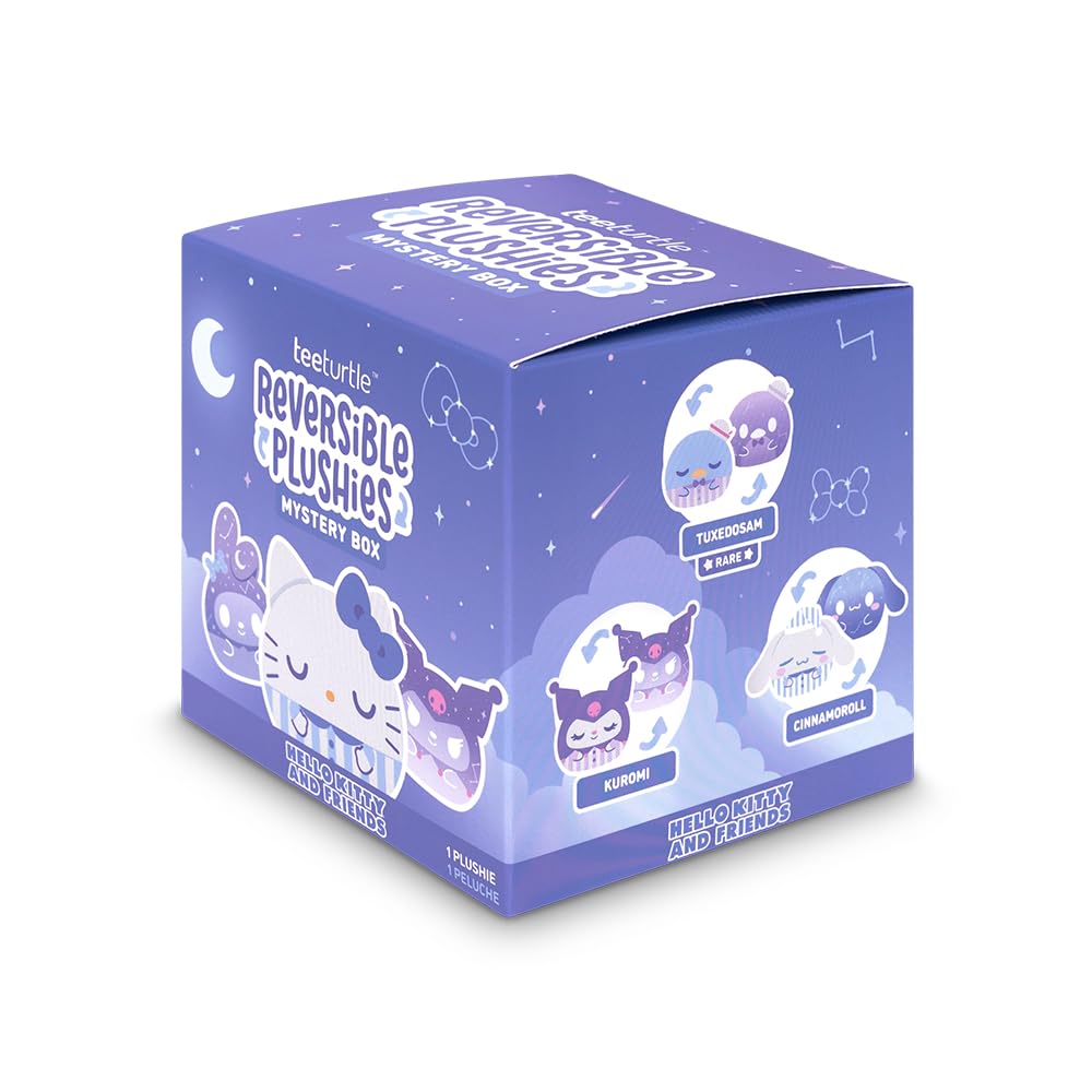 TeeTurtle Hello Kitty and Friends Sanrio Celestial Series Reversible Plushie Mystery Box - 3-Inch Two-Sided Blind Box Plush with Embroidered Details