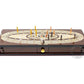 House of Cribbage - Continuous Cribbage Board/Box Inlaid in Wenge Wood/Maple : 4 Track - Sliding Lids, Drawer & Metal Pegs with Score Marking Fields